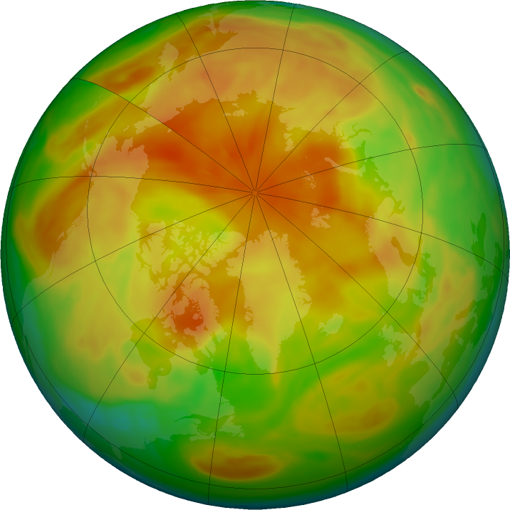 Arctic ozone map for 25 April 2022